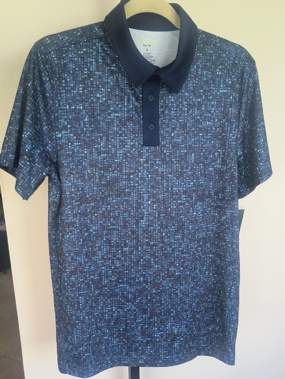 Tek Gear Men's Dark Blue Graphic Short-Sleeve Polo